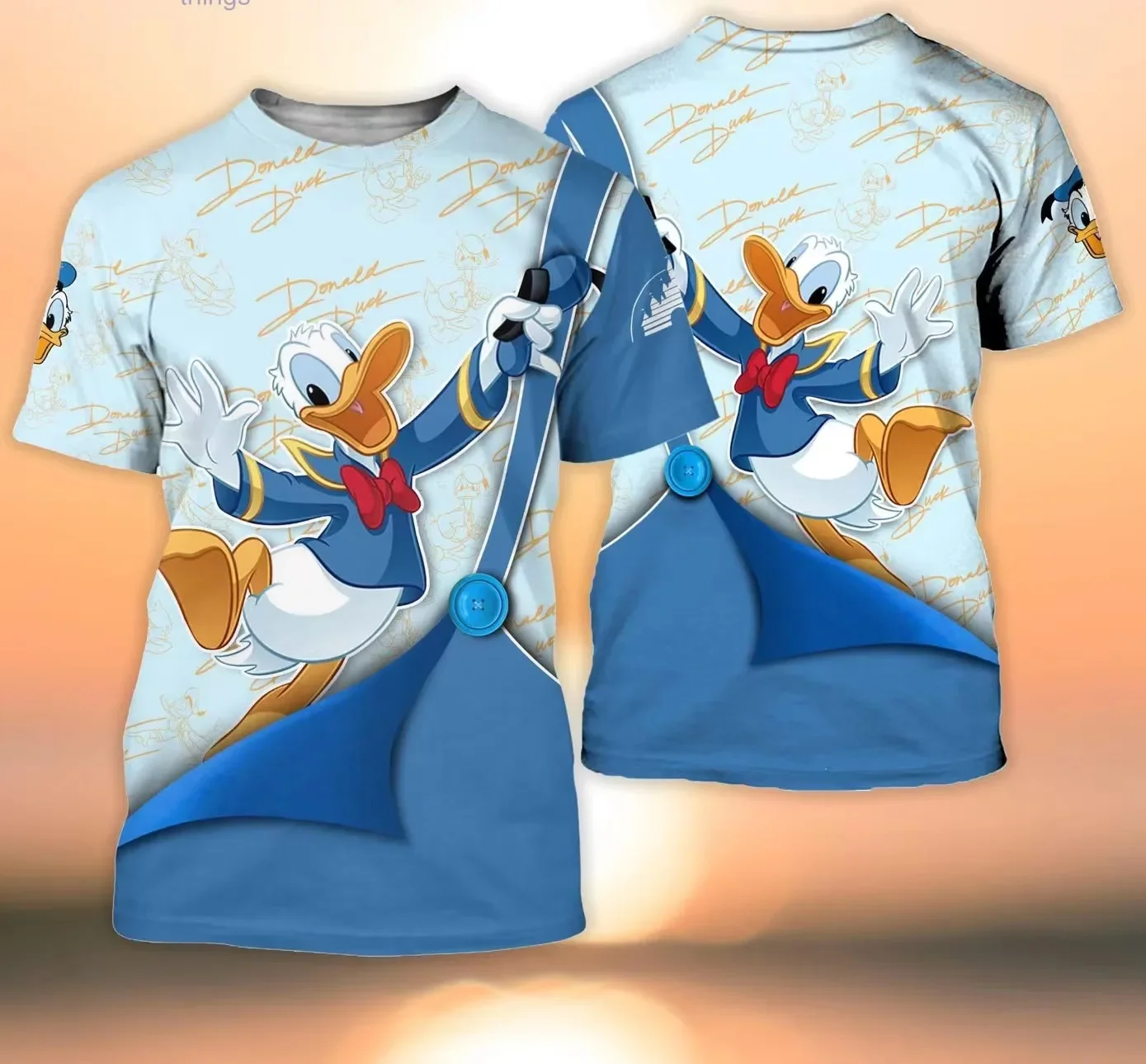 

Donald Duck Blue Patterns Disney Cartoon Cartoon 3d T-shirt