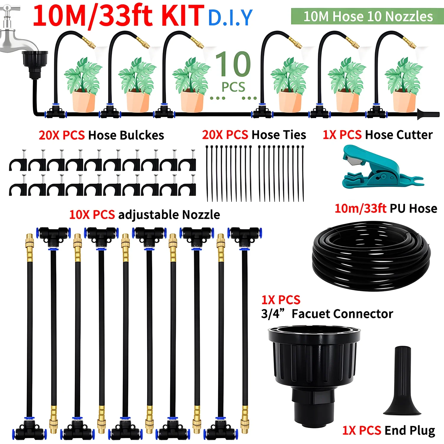 Universal DIY Spray Kit for Greenhouse & Garden Irrigation and Cooling