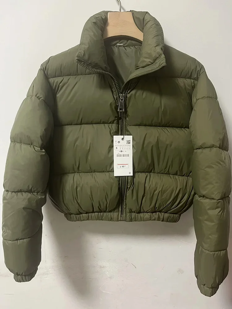 

Traf Jackets For Women Winter Parka Coat Armygreen Puffer Jacket Women Winter Thick Warm Quilted Bomber Women's Autumn Jackets