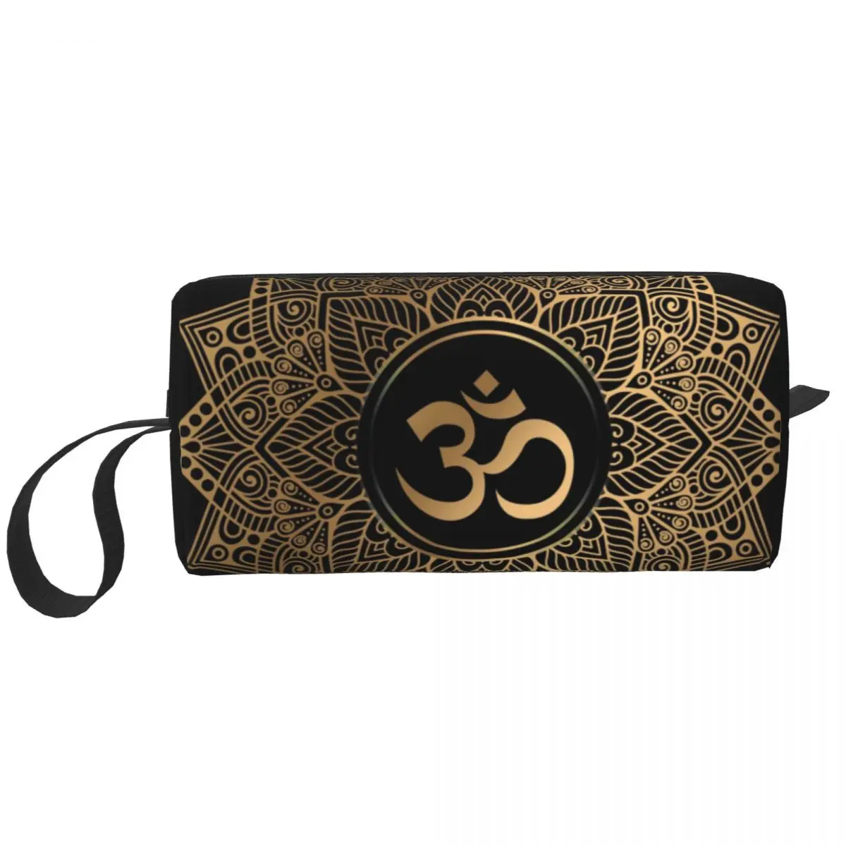 

Travel Golden Om Mandala Toiletry Bag Kawaii Henna Aum Cosmetic Makeup Organizer Women Beauty Storage Bags Dopp Kit Box Case