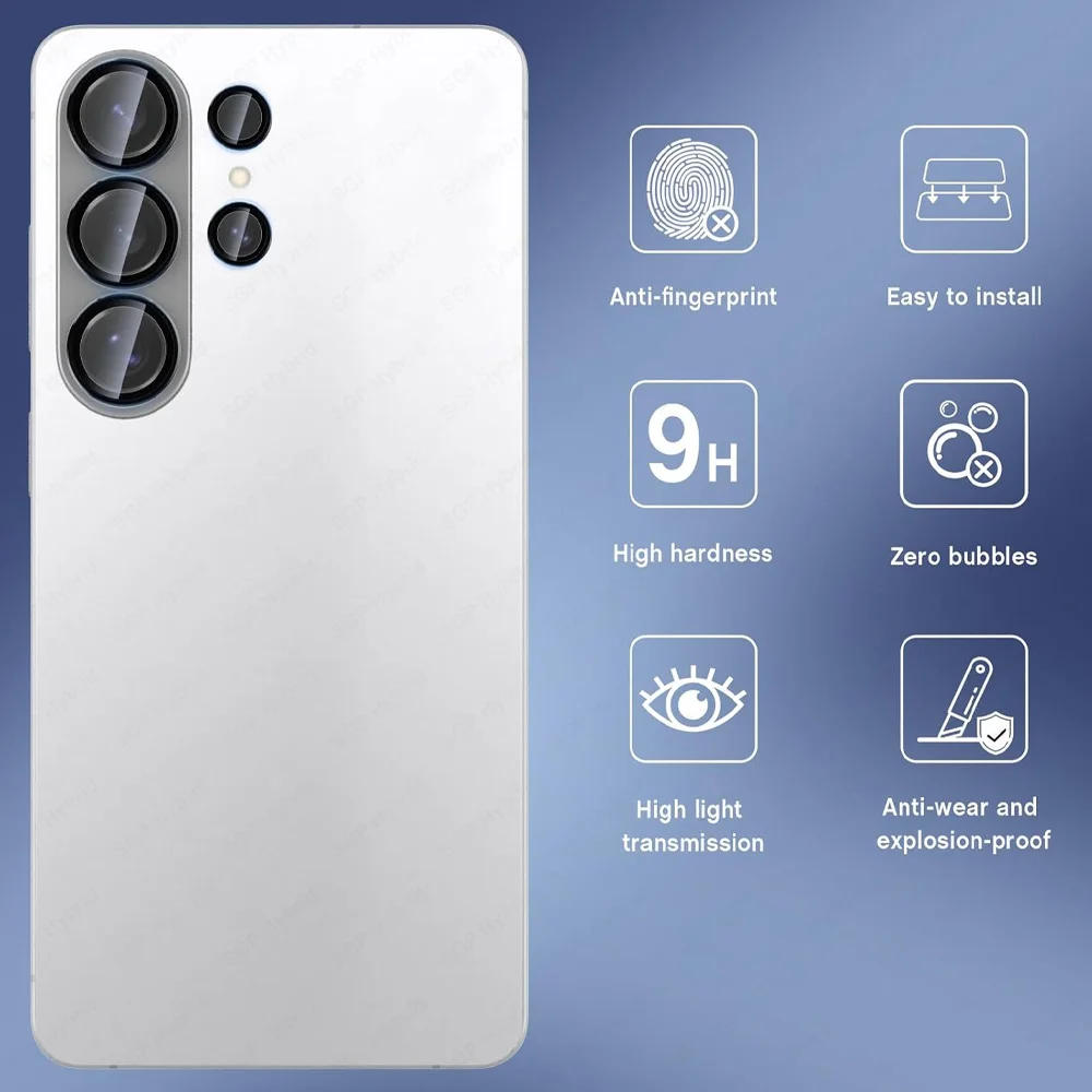 Ultra HD Anti-Scratch Tempered Glass Camera Lens Protector with Aluminum Ring
