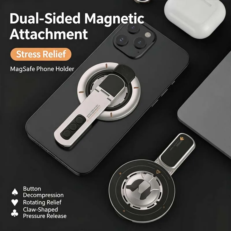 Magnetic Rotating Portable Phone Grip with MagSafe Compatibility