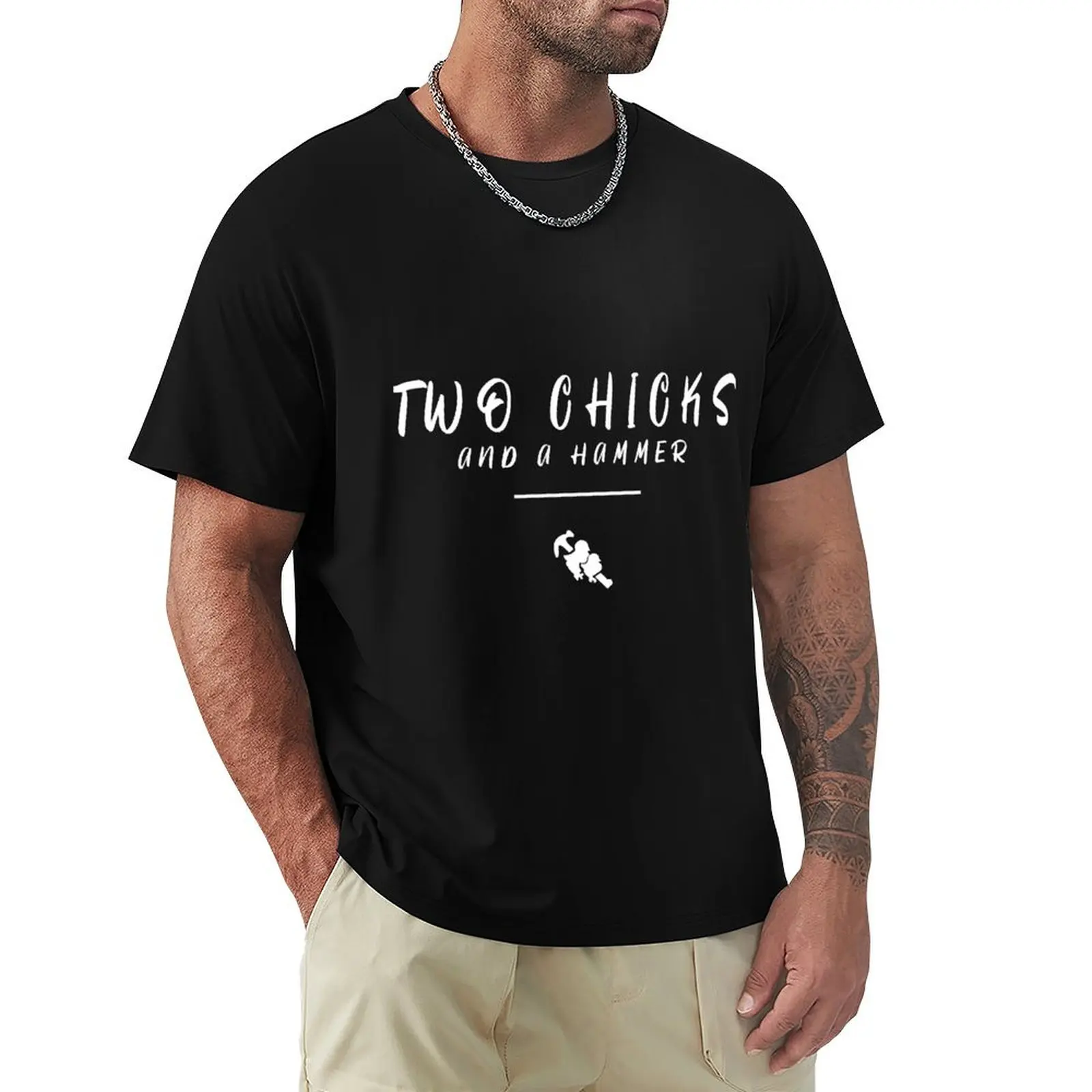 Due Pulcini E Magliette A Martello, Due Pulcini T-Shirt Camicetta Doganale Magliette Slim Fit Per Uomo