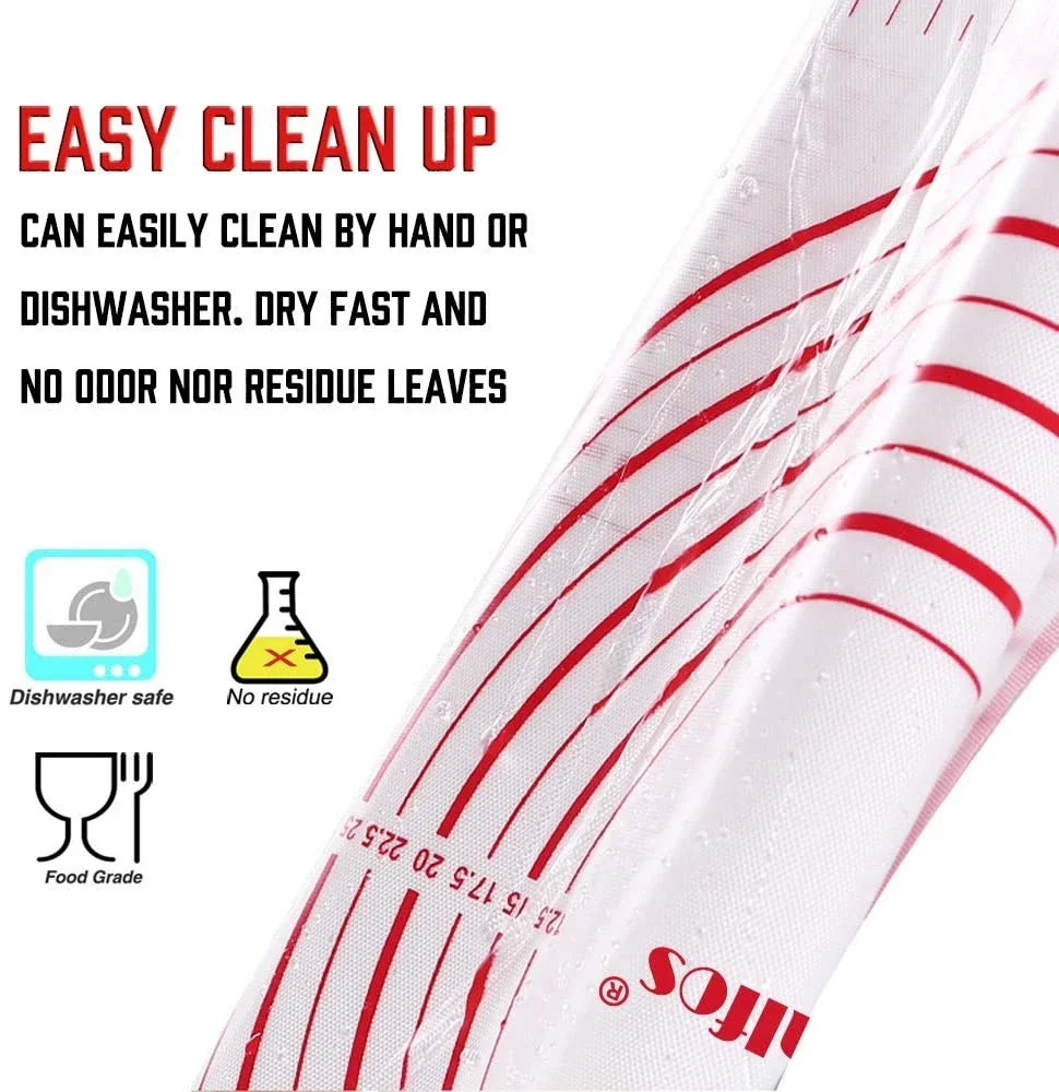 WALFOS نونستيك العجن حصيرة مع قياس سيليكون الخبز ح...