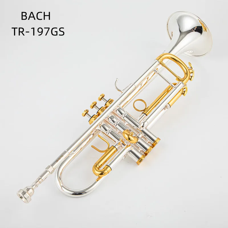 Trumpet Instrument Bb Trumpet TR-197GS Silver Plated Trumpet Small Brass Musical Instrument Trompeta Professional High Grade