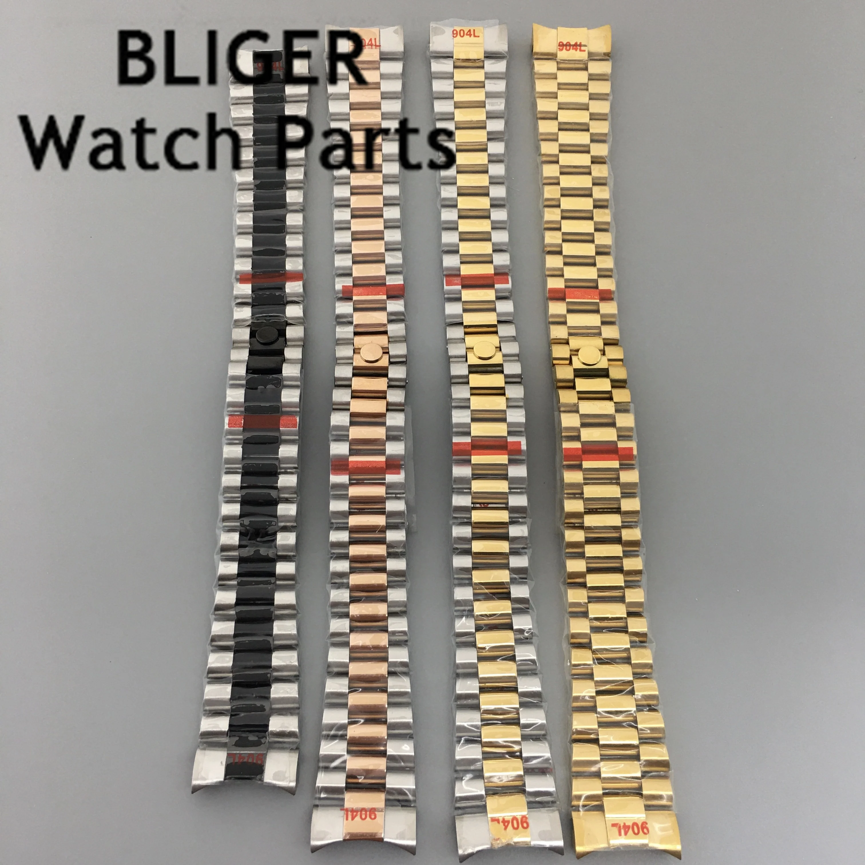 BLIGER 20mm silver gold rose gold black bracelet  stainless steel band folding buckle fit bliger 36mm 39mm 40mm case
