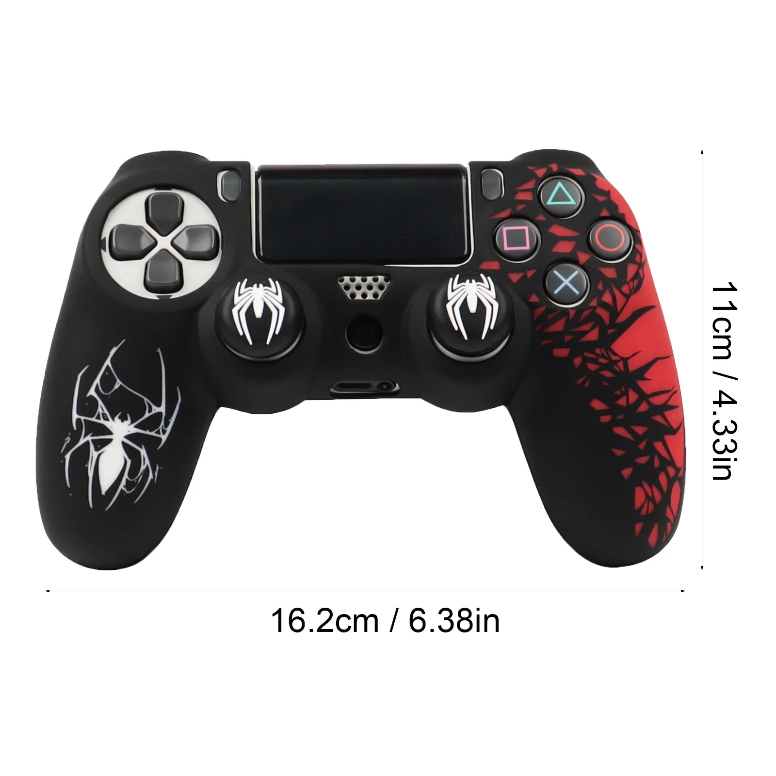 PS4 Controller Protective Silicone Cover – 360° Full Protection, Sweatproof, Anti-Scratch, No-Fade Finish, Includes Thumb Stick Caps