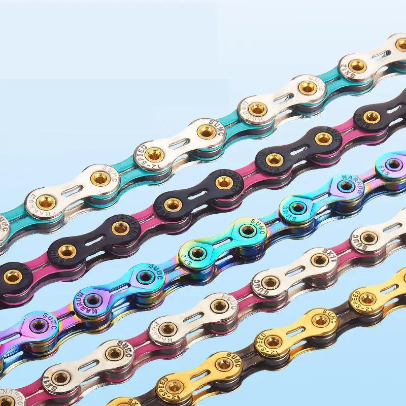 

Bicycle Chain 11/33 Speed MTB Road Mountain Bike Solid/Half Hollow/Hollow 116 Links Colorful/Double Color Chains Cycling Parts
