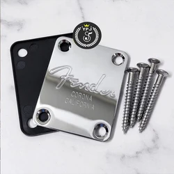 1 Set for Fender Electric Guitar Neck Plate 4 Holes with 4 x Screws Fit for Strat Tele Electric Guitars Replacement