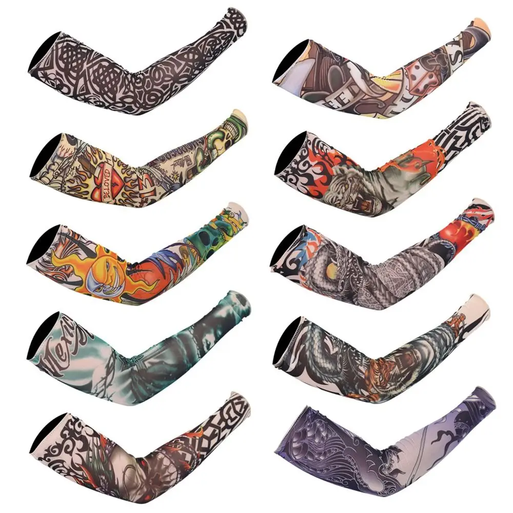 

Sportswear Warmer Outdoor Sport UV Protection Summer Cooling Arm Cover Tattoo Arm Sleeves Flower Arm Sleeves Sun Protection
