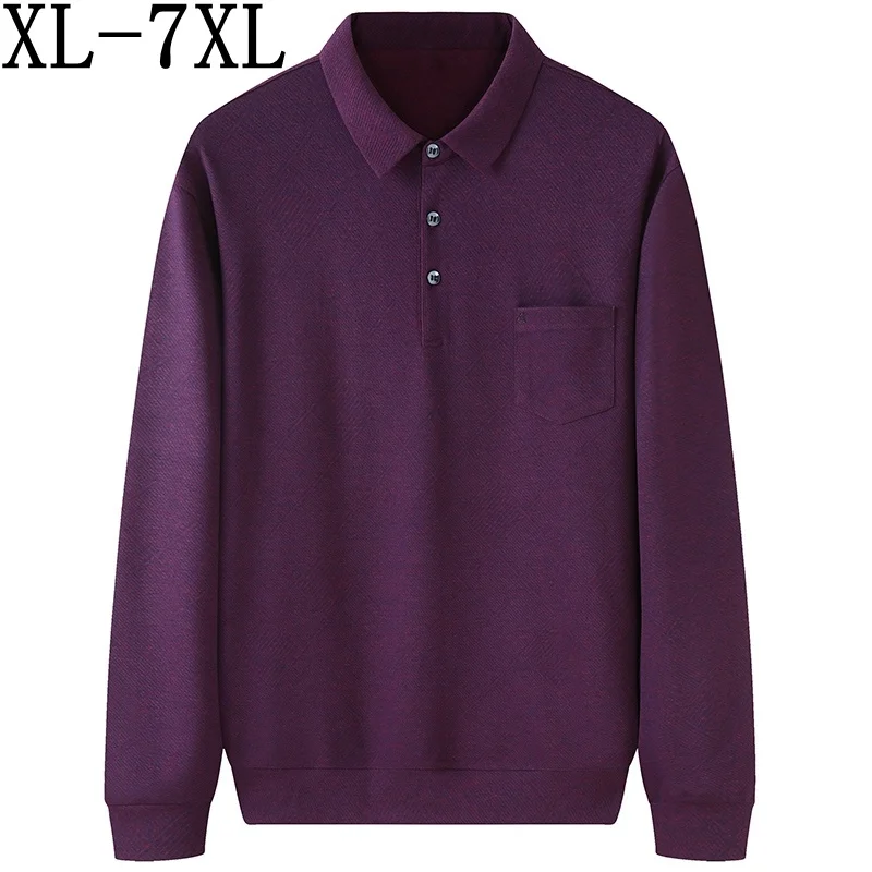 

7XL 6XL 5XL 2024 New Autumn Oversized Loose Polo Shirt Men Comfortable Mens Polos Shirts With Pockets Casual camisa masculina