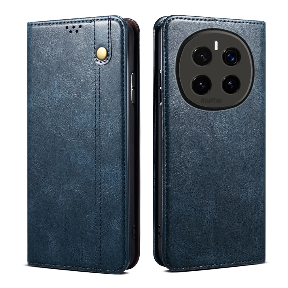 Luxury Leather Flip Wallet Case with Card Slot and Magnetic Closure