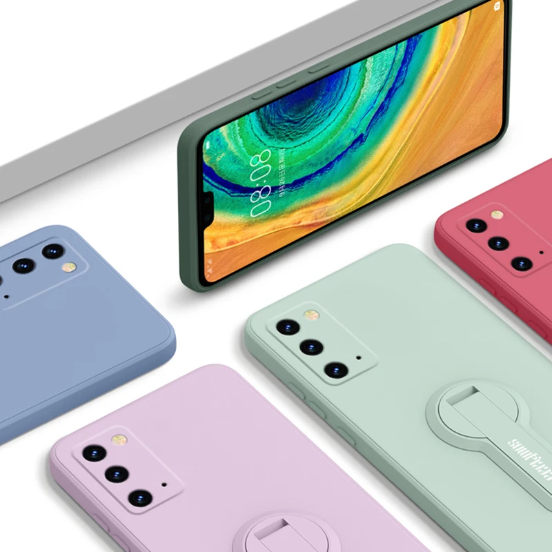 Premium Liquid Silicone Phone Case with Holder and Screen Protector - Sleek and Durable Cover