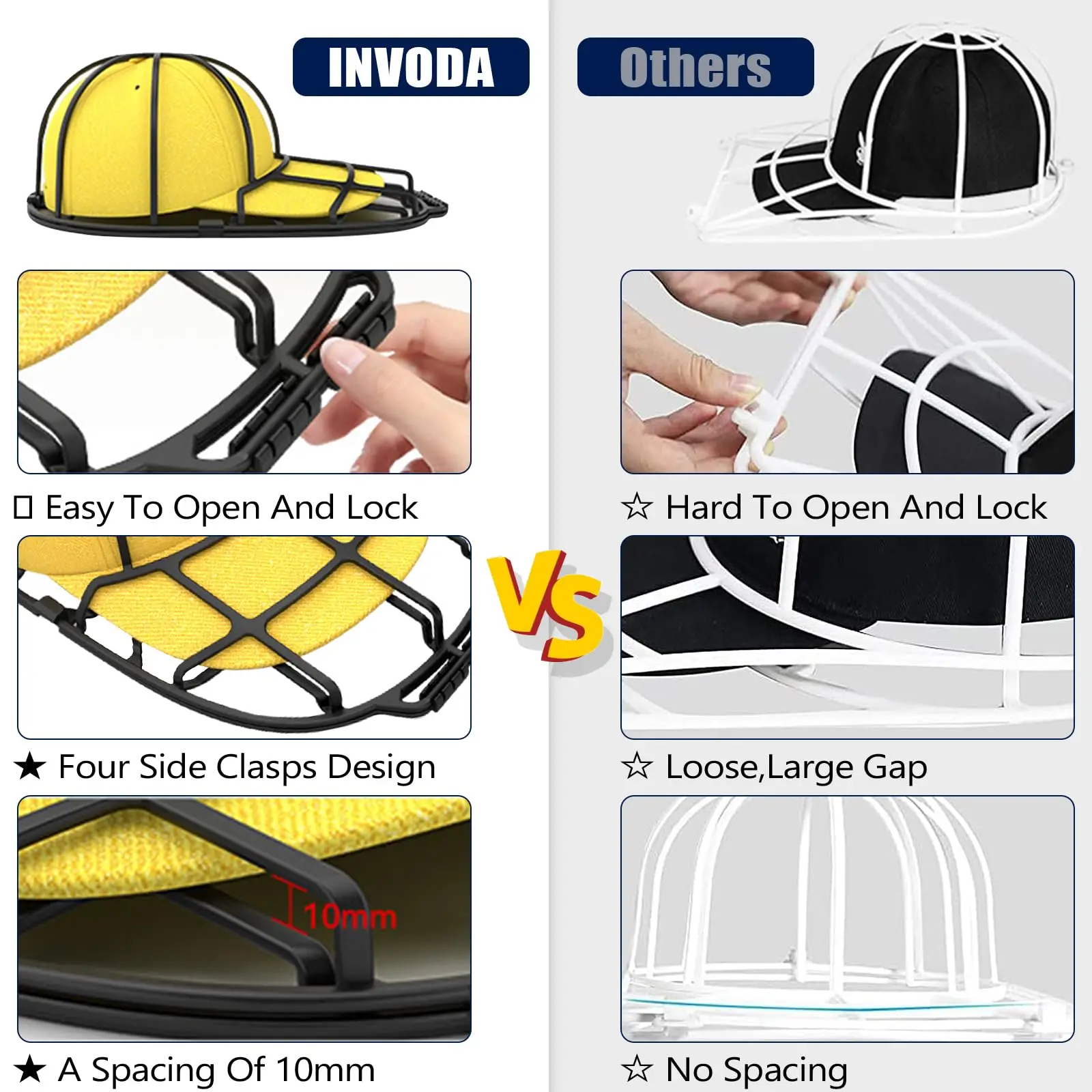 Hat Washer for Baseball Cap Washer Cage for Washing Machine,Ball Cap Washing Frame Hat Cleaner Holder Protector for Dishwasher 6