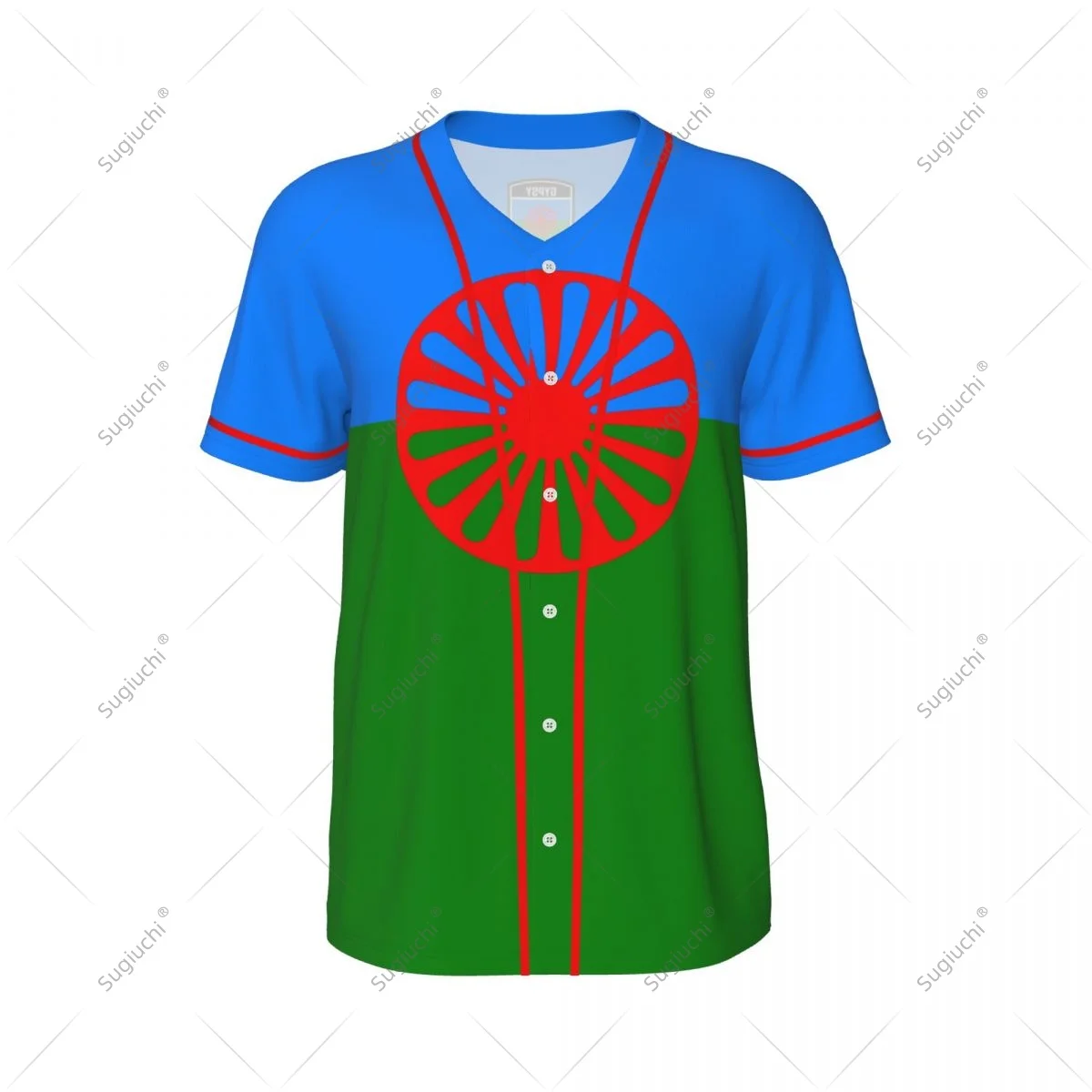 3D Printed Rom Gypsy Flag Of The Romani Men Baseball Jerseys Mesh Sports T-shirt Tees Name Nunber