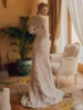 Modest High Collar Long Sleeve Wedding Dress Classic Lace Applique Bride Robe Elegant Long Bridal Gown Customized Robe De Mariée 5