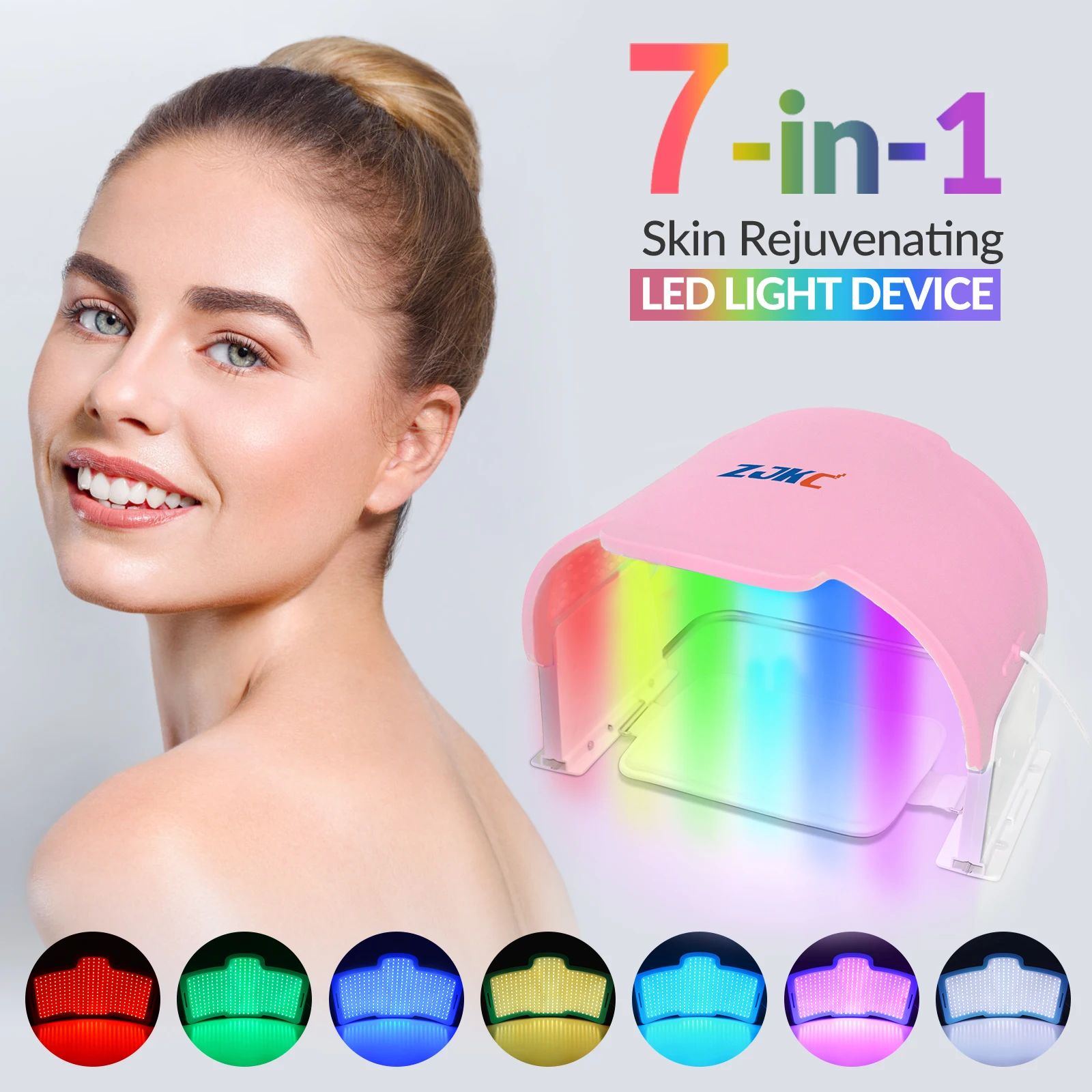 

ZJKC Facial Beauty and Care 7 Colors Face Treatment Machine 990 Beads Home Use Beauty Devices Face Whitening Skin Rejuvenation
