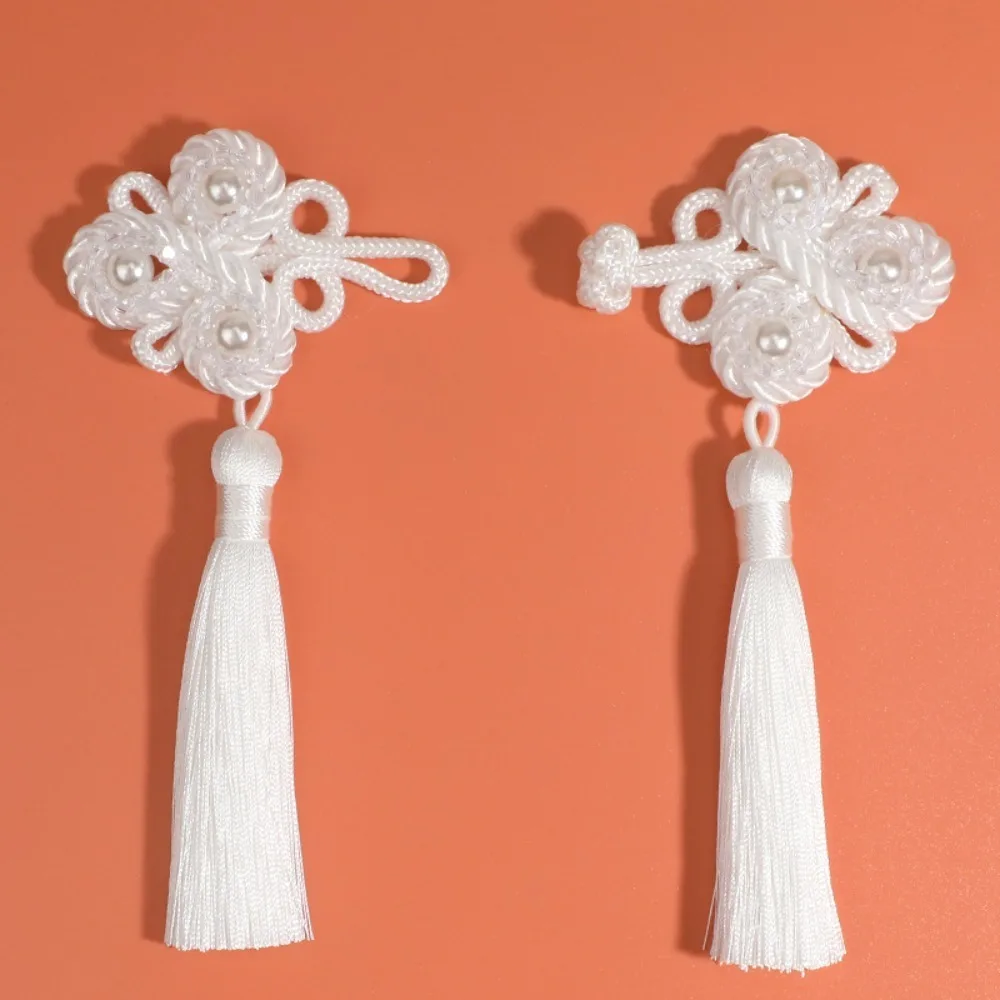 Polyester Chinese Style Tassel Plate Buckle for DIY Clothing