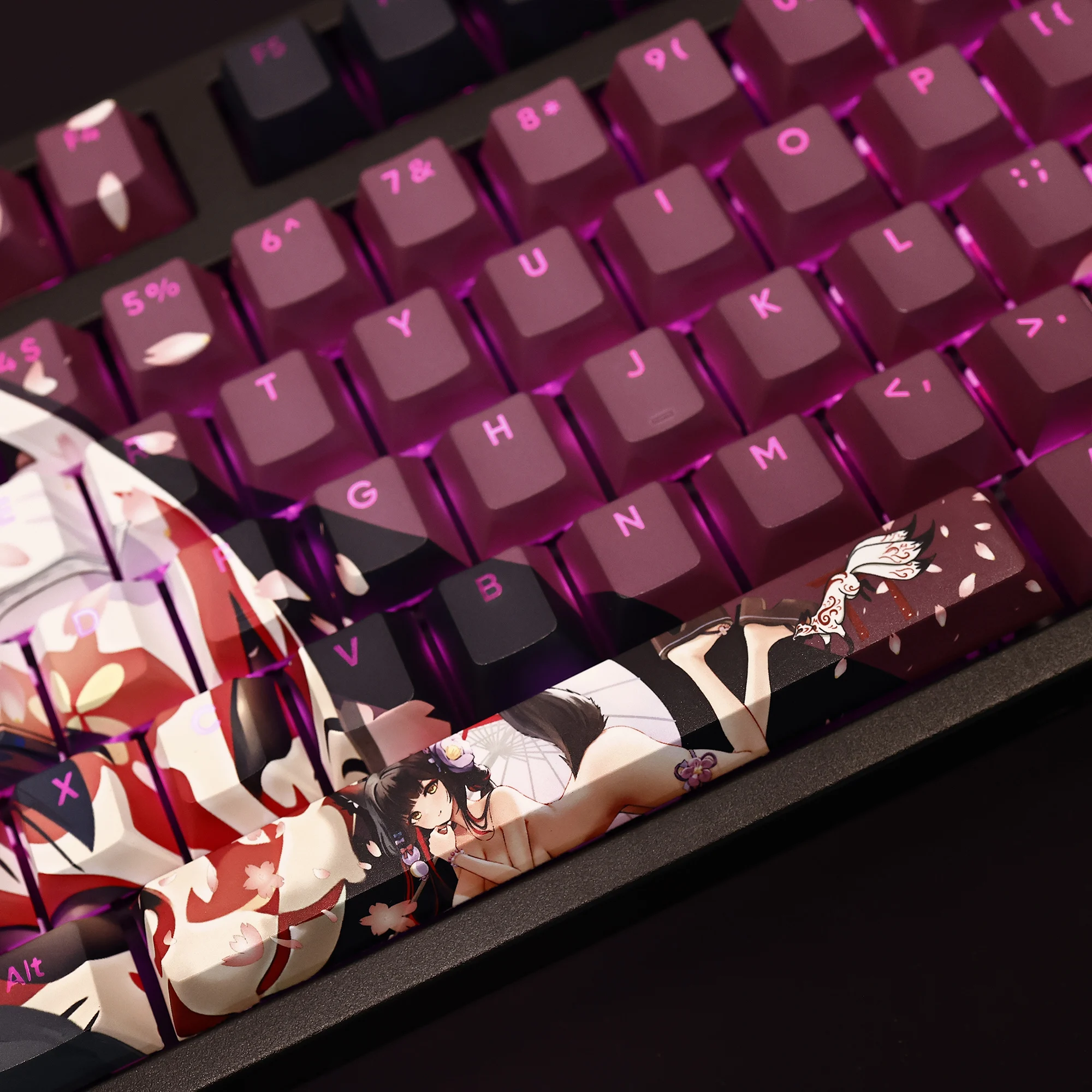 Anime Gaming Key Caps Arquivo Azul Kosaka Wakamo Keycap Pbt Dye Subbed Keycaps Retroiluminados para Ansi 61 87 104 108 Conjunto Chaves - Imagem 6