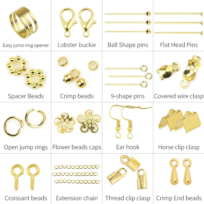 1 Set Jewelry Finding Kit Necklace Clasps Crimp Covers For Jewelry