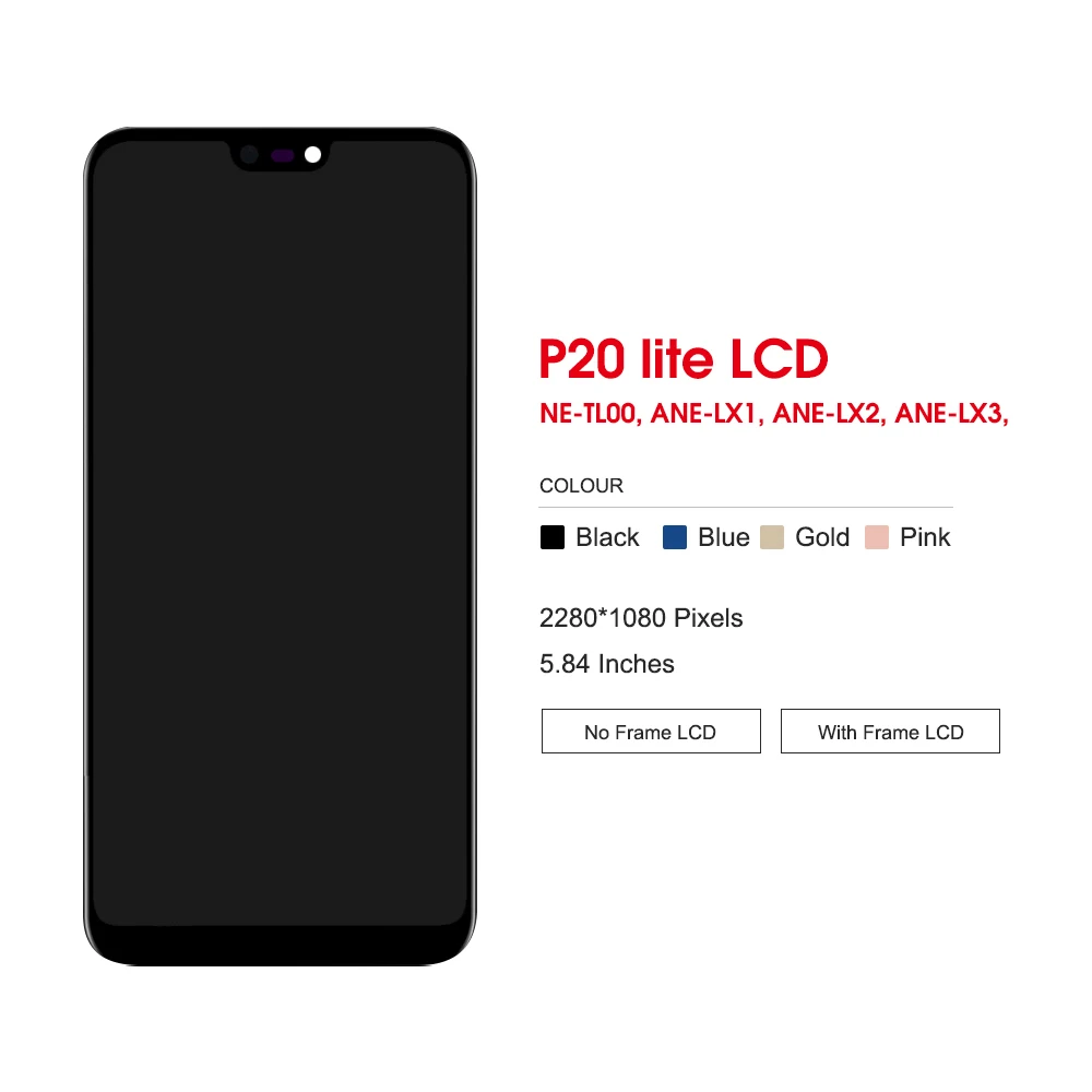   LCD ġ ũ Ÿ, ȭ P20 Ʈ  3e ÷, ȭ ANE-LX1 ANE-LX3 ÷, 5.84 ġ