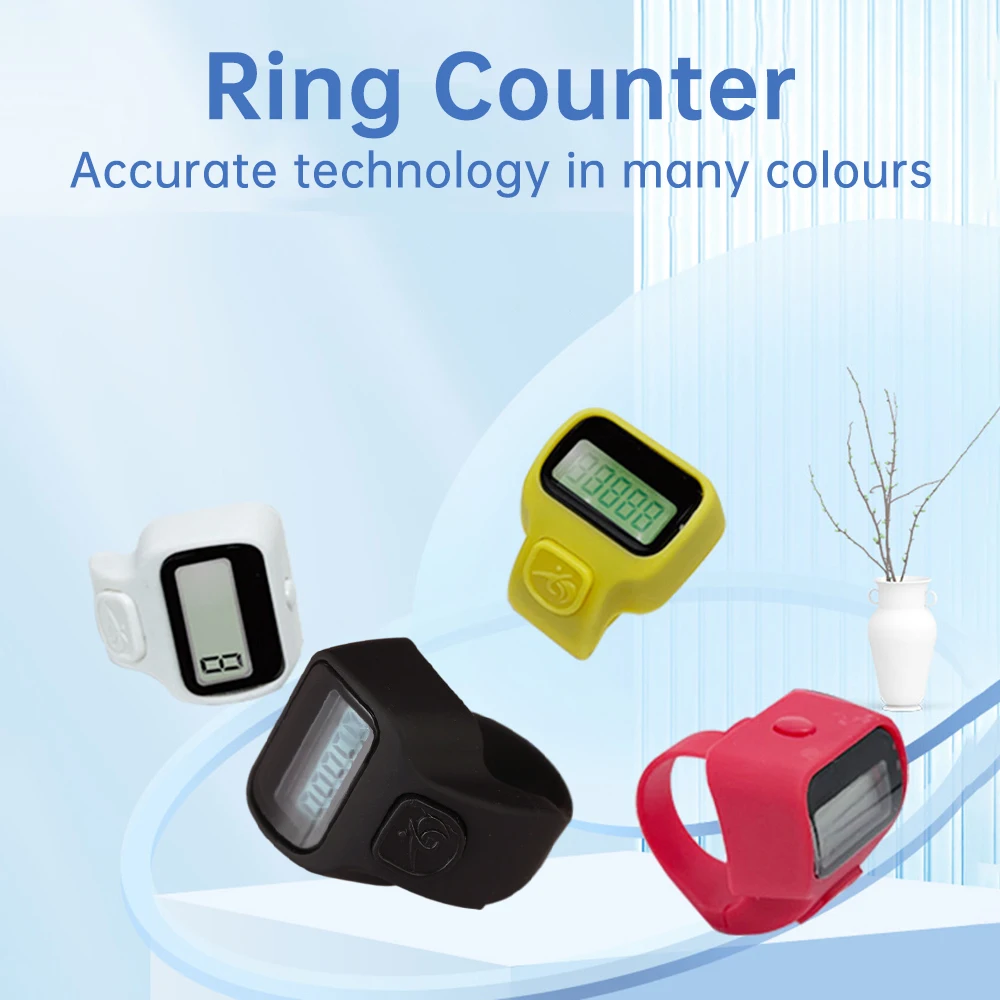 Hand Tally Counter Mini Ring Shape Finger Counter LCD Electronic Digital Tally Counter Smart Ring Click Lap Event Clicker Finger Counters