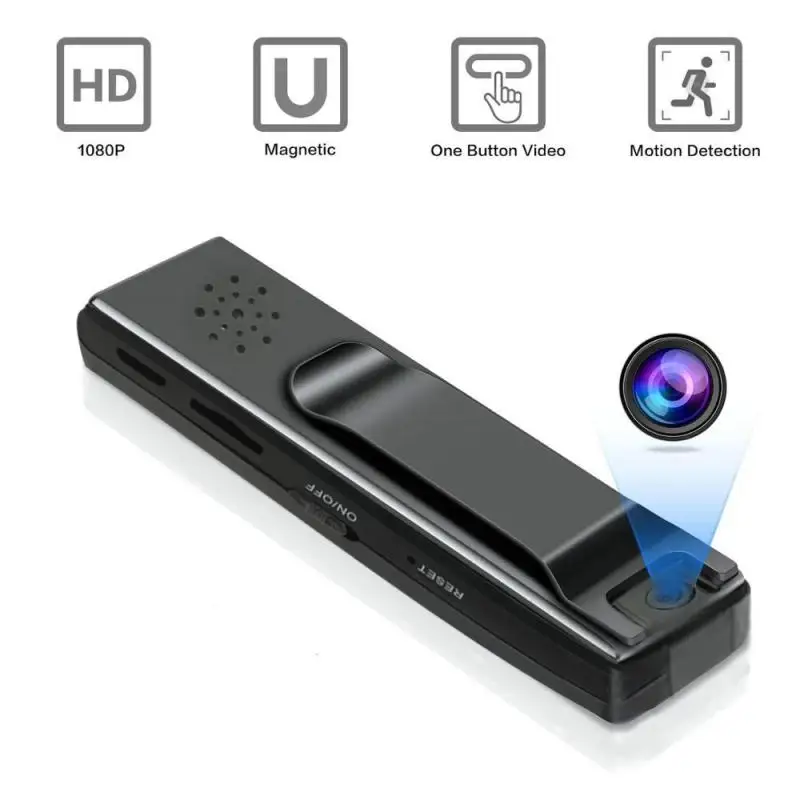 백클립 카메라, 1080P DVR 비디오 보안캠, IR 야간 착용식 미니 캠코더, 법 집행, 24 시간 녹화