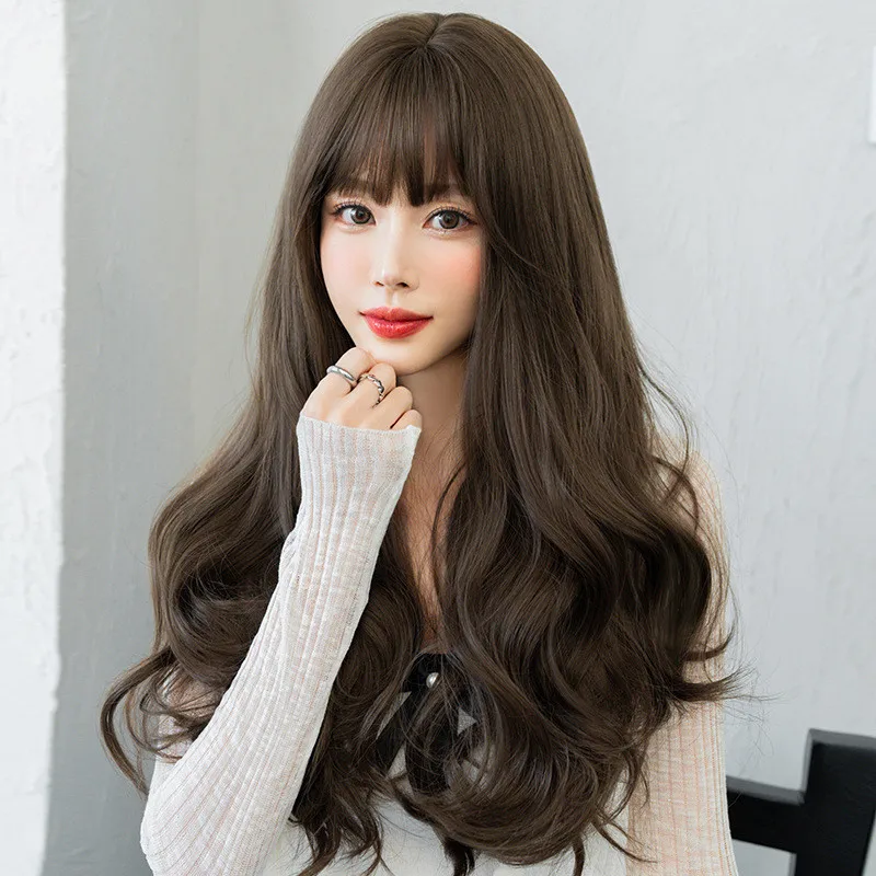 Synthetic Long Wave Cosplay Wig With Bangs Wigs for Women African American Lolita wig |