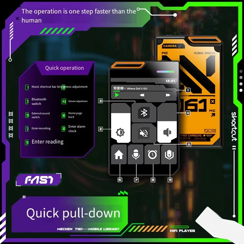 MECHEN T161 Bluetooth MP3/MP4 IPS HD Display Screen MP3/MP4