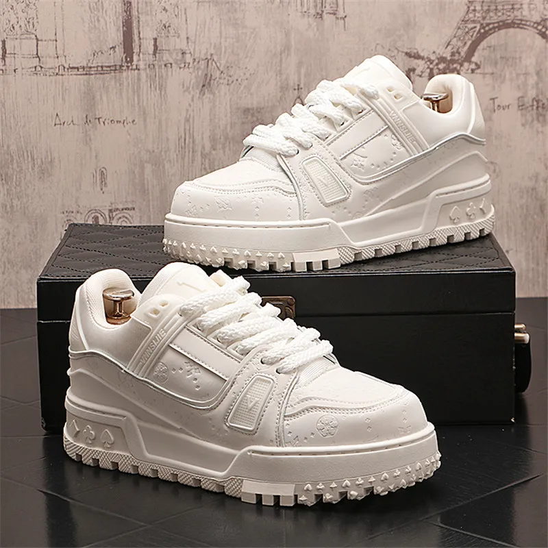 British Designer Wedding Party Shoes Autumn Fashion Casual Sneakers Round Toe Thick Bottom Walking Office Leisure Loafers T146 3