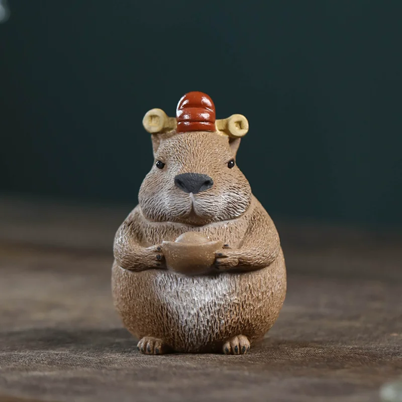 Yixing Zisha Clay Figurine, Creative Raiseable Tea Table Ornament for Tea Ceremony, Novelty Tea Set Accessory