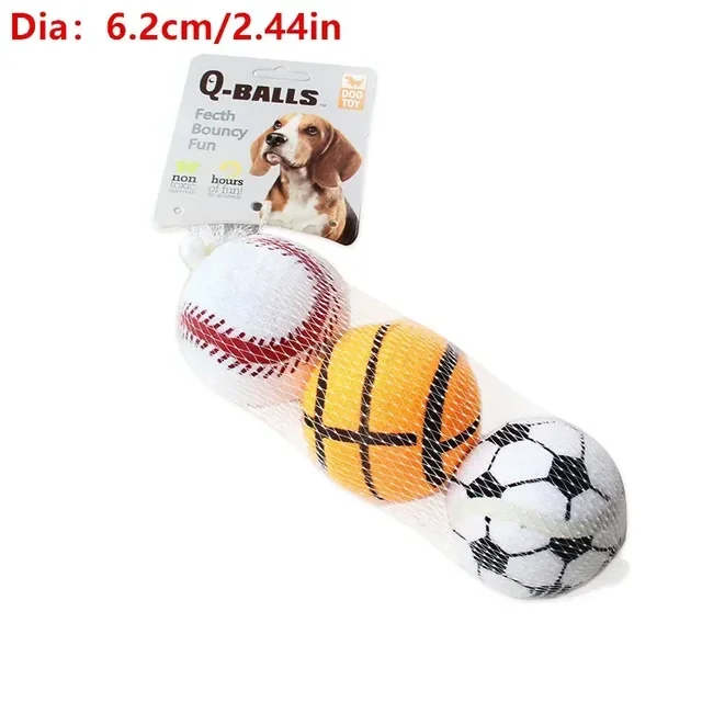 Dog Toy Set Q-MONSTER Thick Walled Natural Rubber Squeak Chew Balls for Dogs Tennis Interactive Bouncy Balls for Training 4-pack 2