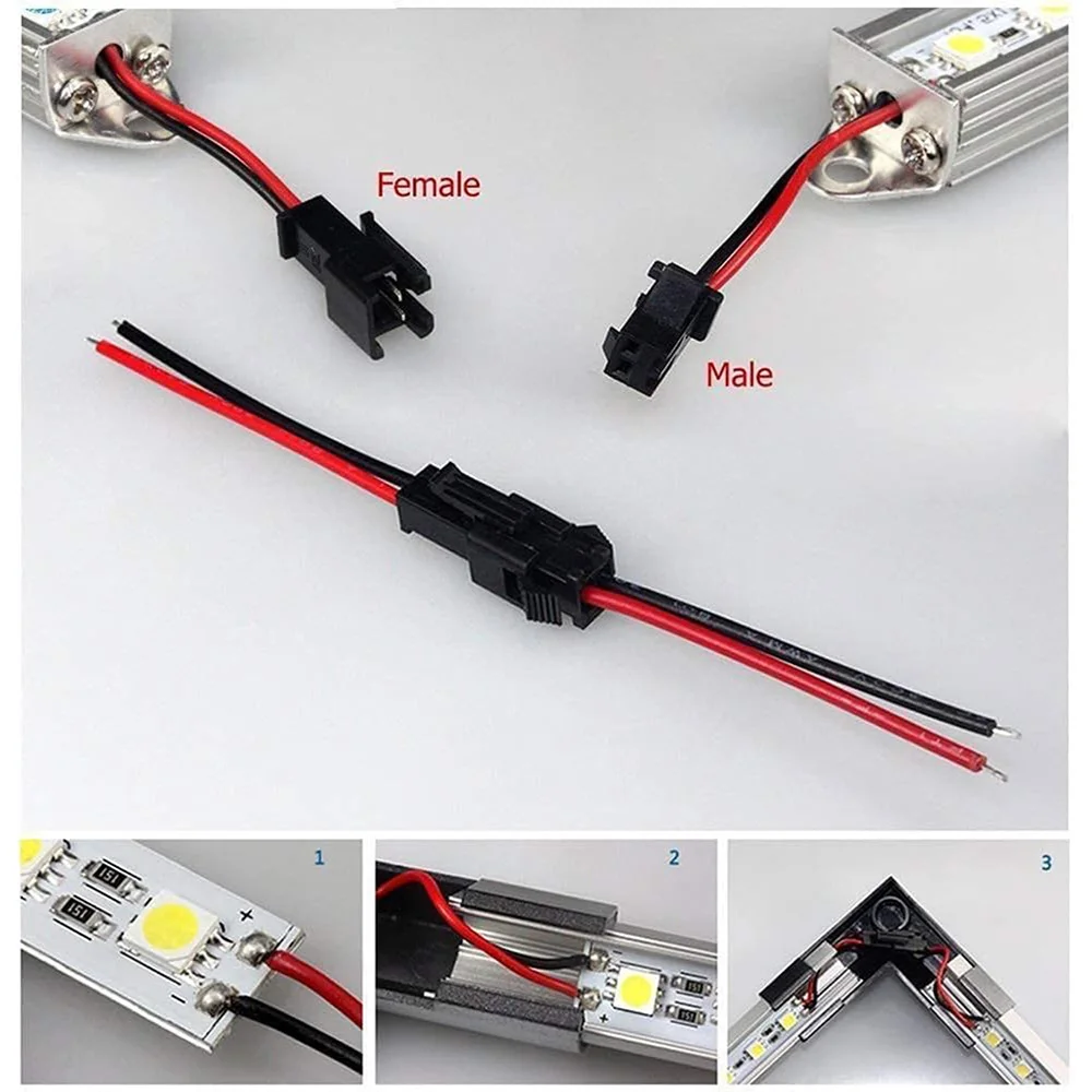 Description Picture 3 of item20/40PCS LED Extension Connector Cable Wires Electric Male Female Wire For 3528 5050 RGB RGBW LED Strip Lights , 2/3/4/5Pin