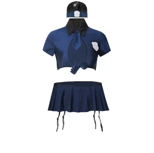 Women Sexy Lingerie Police Costume Exotic Policewomen Role Suit Female Cop Officer Cosplay Halloween Uniform Outfits
