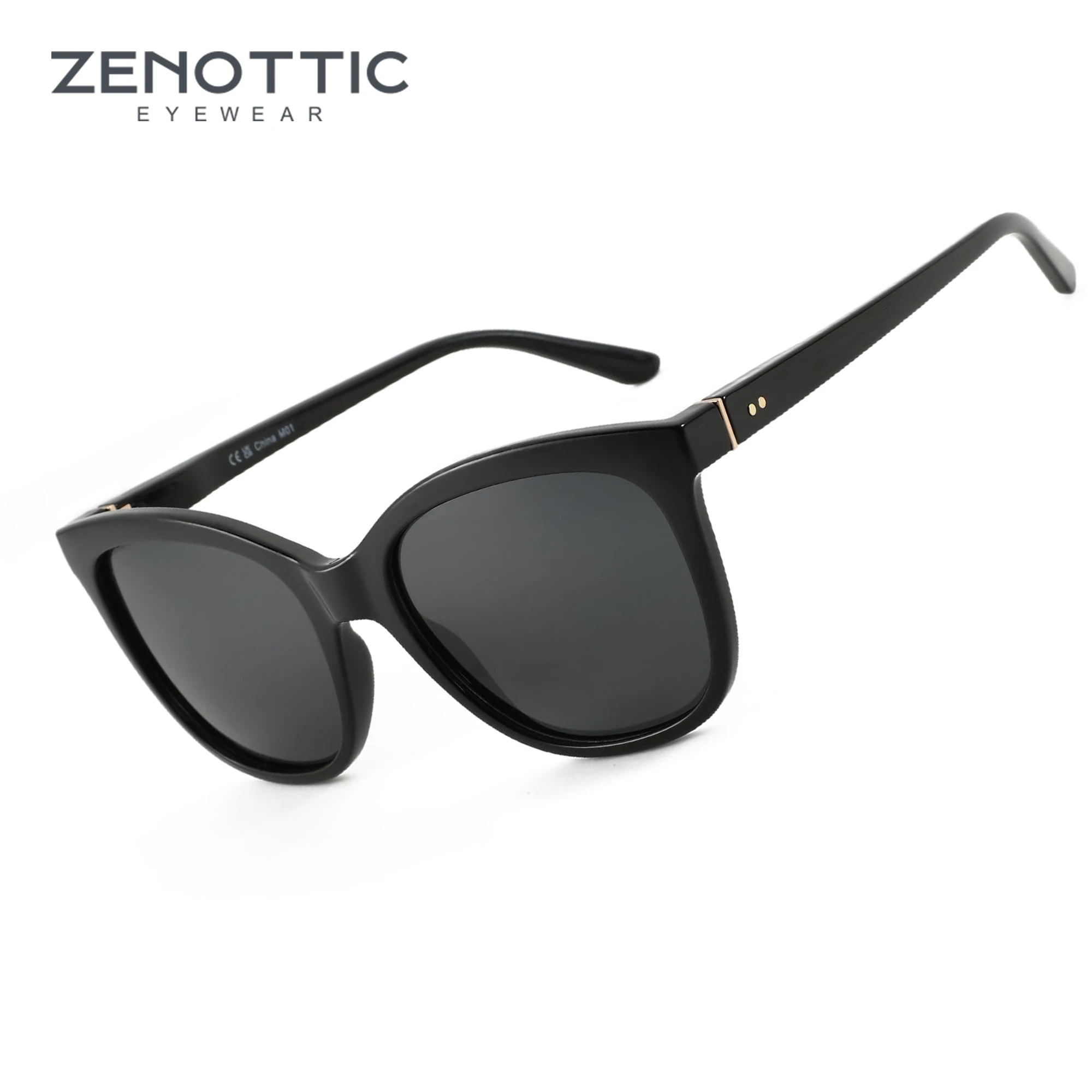 ZENOTTIC 2024 Schmetterling Polarisierte Sonnenbrille Frauen UV400 Schutz Schatten Damen Oversize Quadratische Mode Sonnenbrille ZS 2227