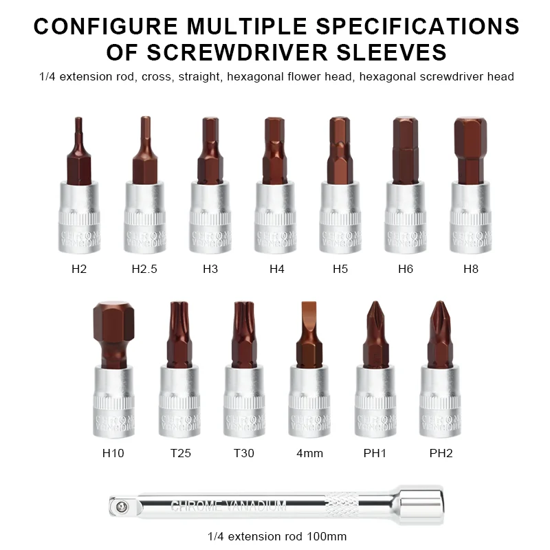 RIDERACE Fahrrad-Drehmomentschlüssel-Set, 15-teilig, 1/4 Zoll, 2–24 Nm, Dual-Richtung, Fahrrad-Inbusschlüssel, Werkzeug, Steckschlüssel, Pro-Motorrad-Reparatursatz – Detail 14