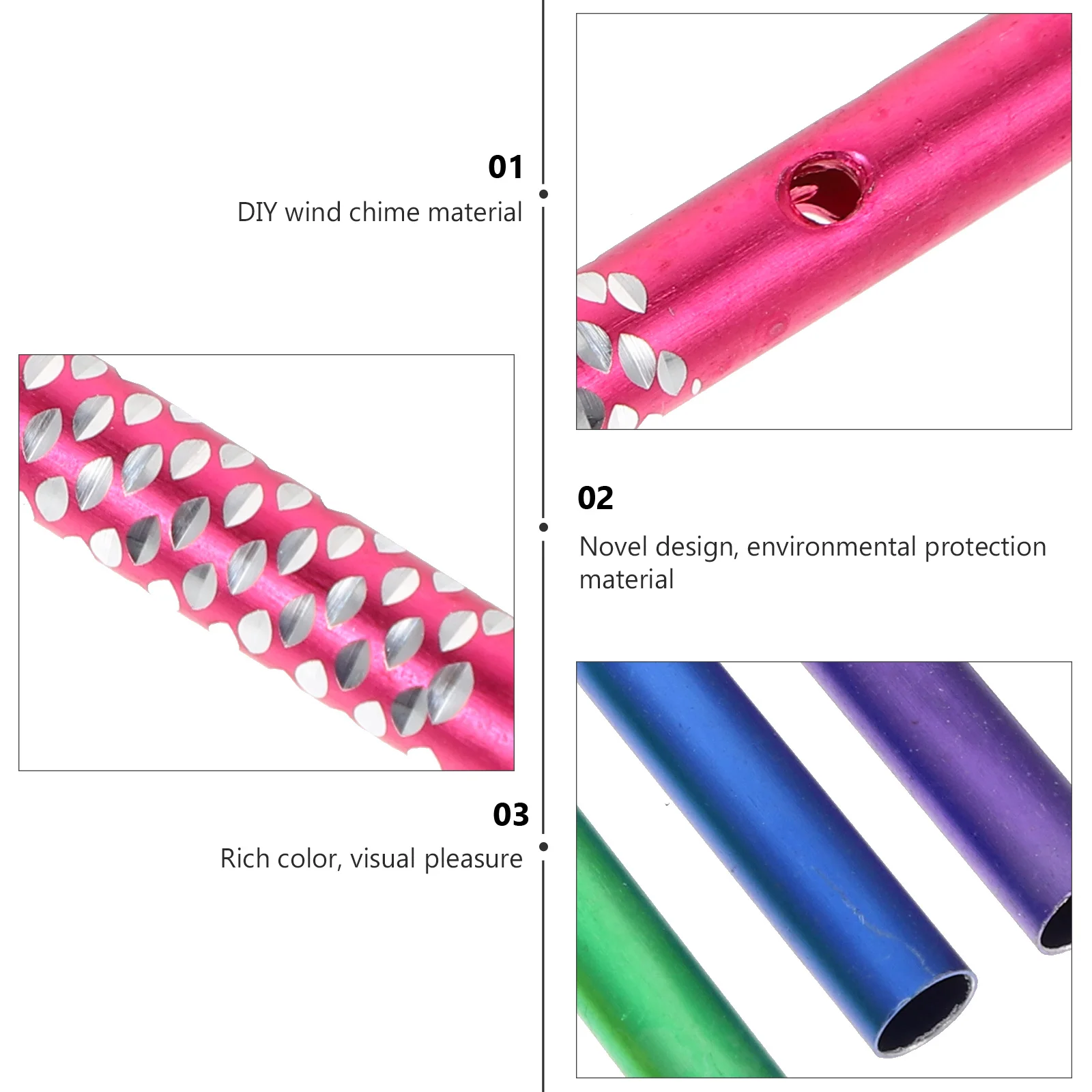 50 Pcs DIY Wind Kit Material Replacement Aluminum Metal Tube Supplies Cardinal Wind Chimes Aluminum Wind Wind 6