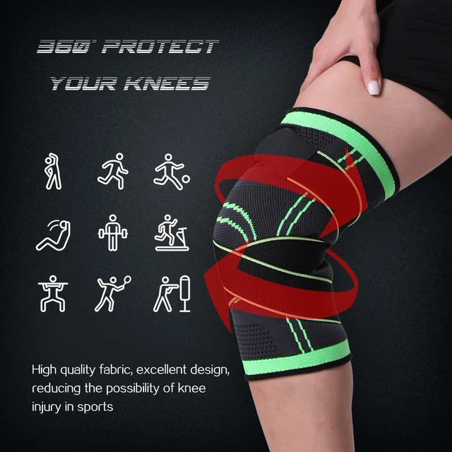 WorthWhile 1PC Sports Kneepad Men Pressurized Elastic Knee Pads Support Fitness Gear Basketball Volleyball Brace Protector 4