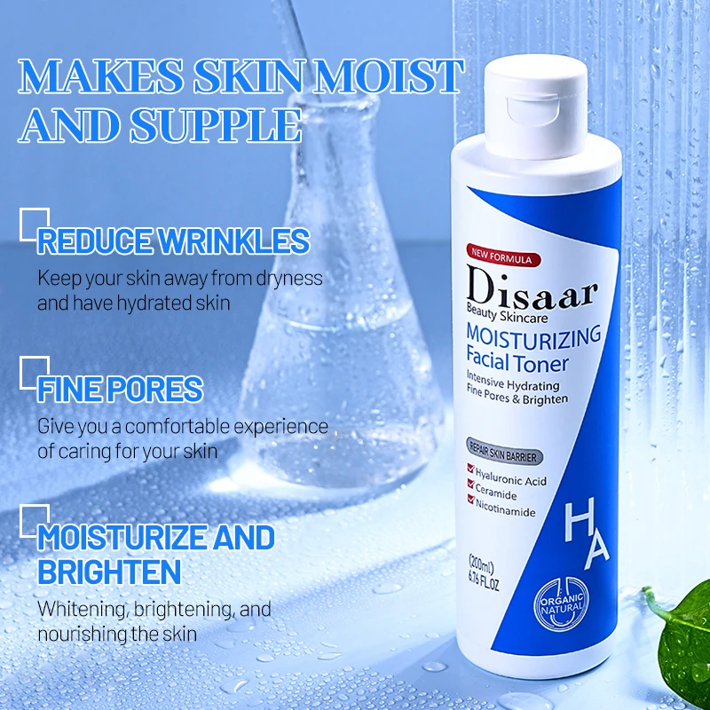 Disaar Moisturizing Toner 200ml Hyaluronic Acid Ceramide Nicotinamide Essence Intensive Hydrating Fine Pore Brighten Skin Care