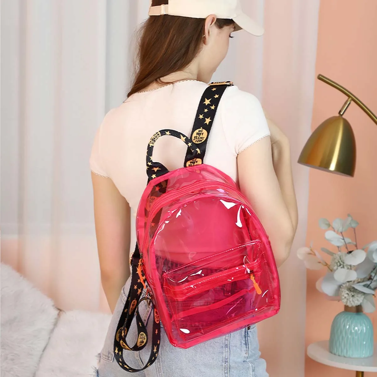 2024 new transparent backpack cross-border waterproof pvc backpack spring and summer travel girls mini schoolbag