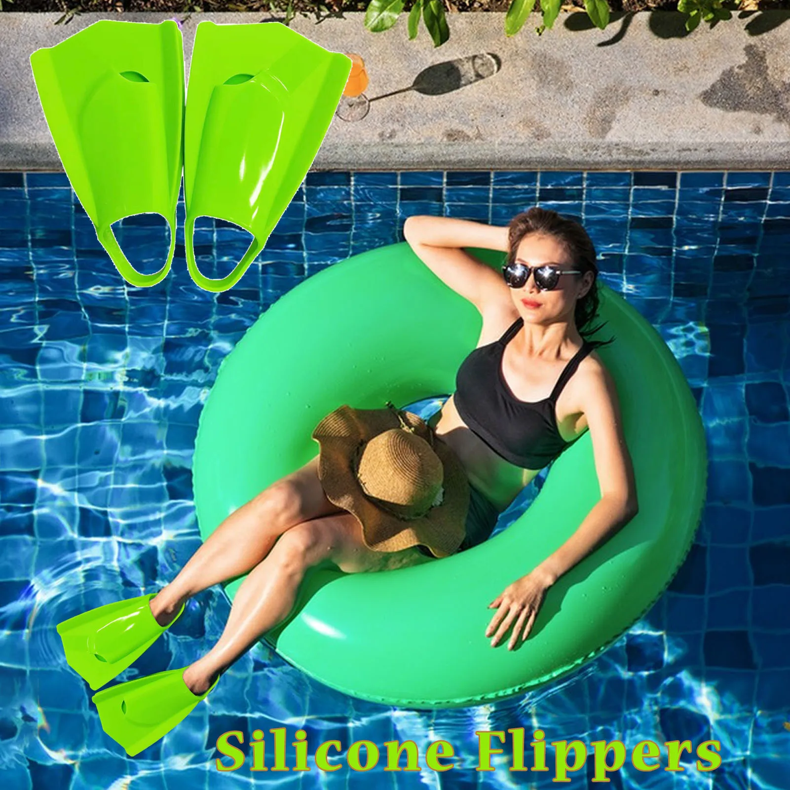 Palmes Courtes En Silicone Pour Enfants – Rose Et Lila, Idéales Pour Apprendre à Nager Et S'Amuser !