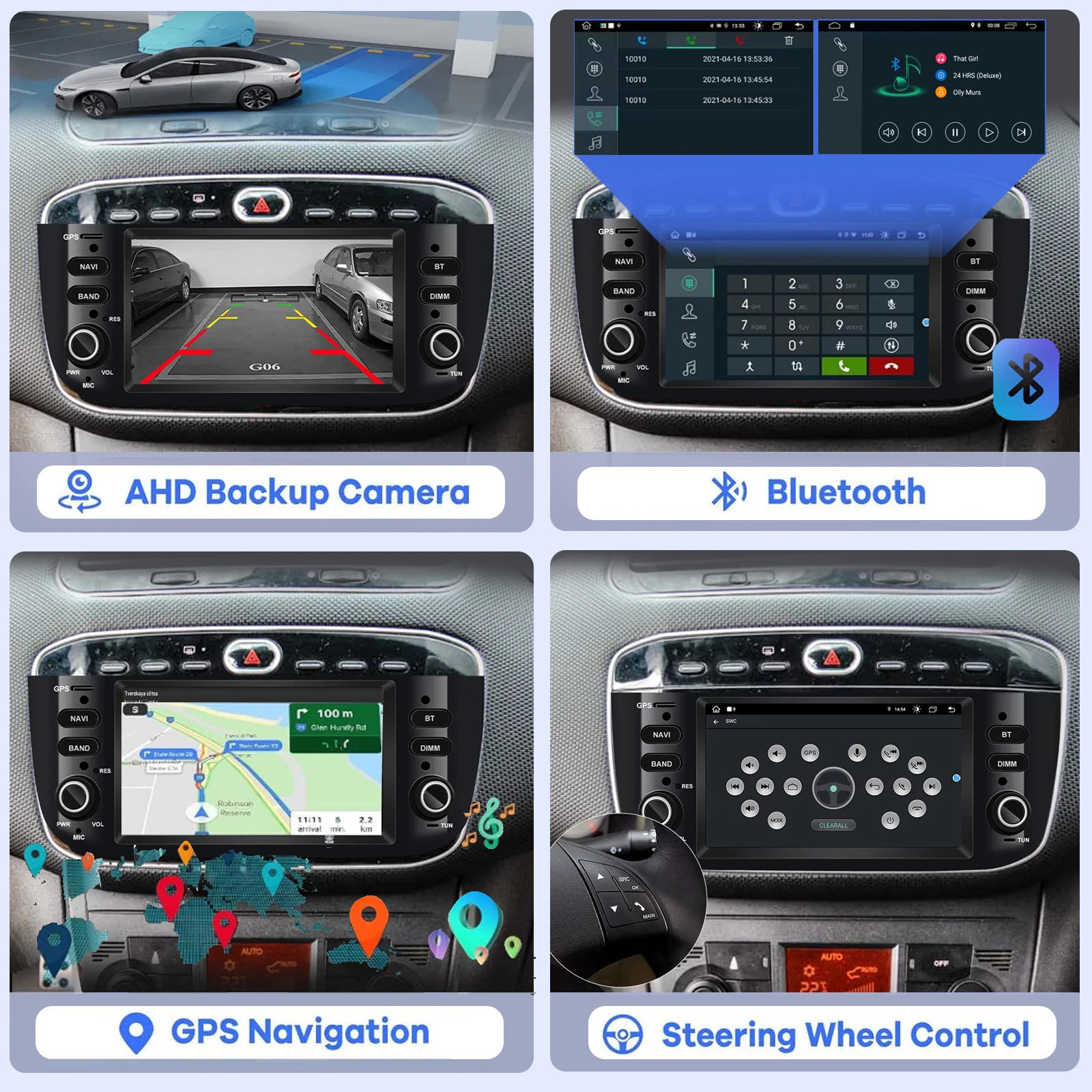 6.2"Android Car Radio Fiat Linea Punto Evo 2012-2016 Multimedia Player Supports