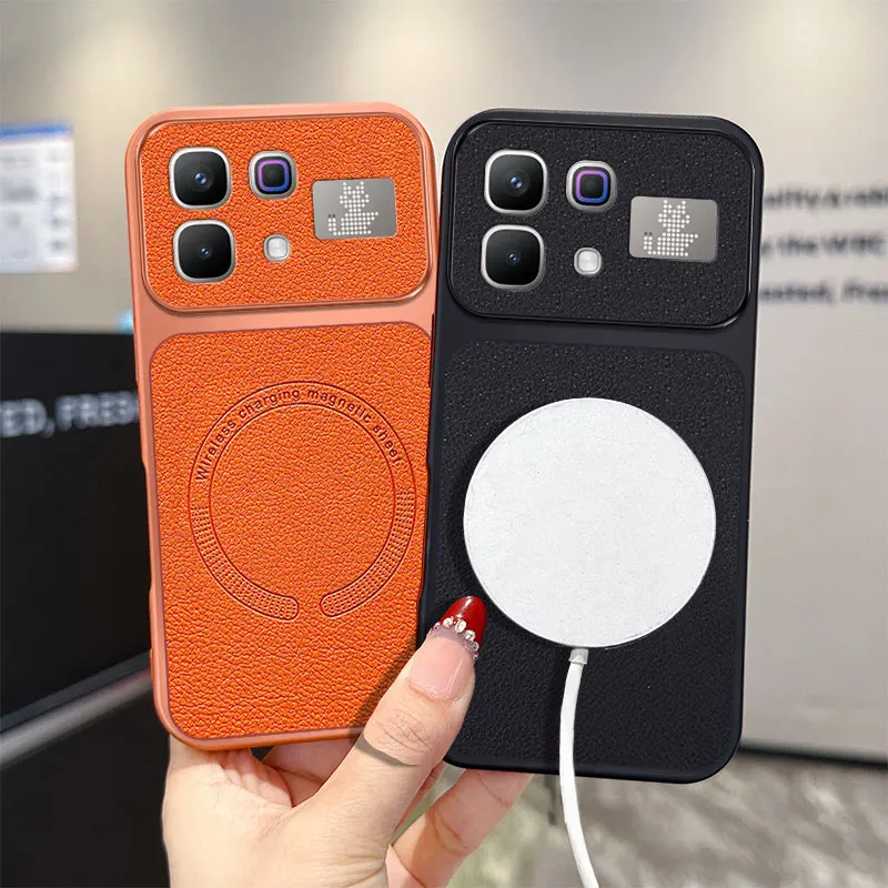 Magnetic Shockproof PU Leather Texture Non-Slip Phone Protection Case