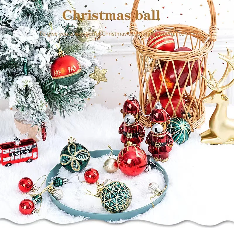 Multicolor Christmas Decoration Ball Set, Urso, Doces,
