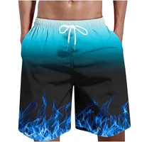Full Print Fire Pattern Men's Swim Trunks 3D Flame Printed Quick Dry Shorts For Men Beach Surf Board Shorts Swimwear 1