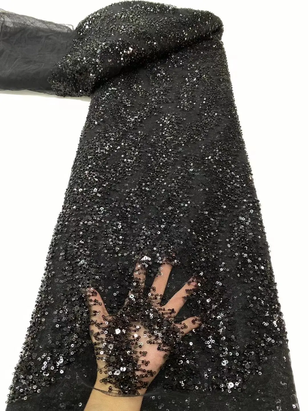 

Фатиновая кружевная ткань, искусственная кожа с бусинами и блестками для свадебного платья, роскошное вечернее платье, французское кружево