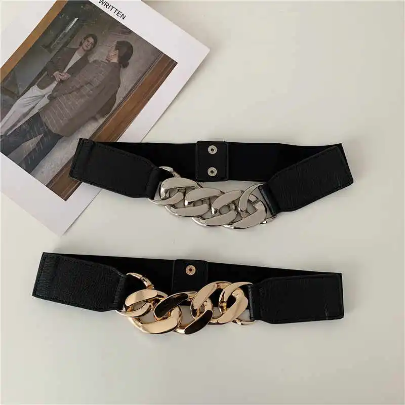 Women Decorative Belt Adjustable Waist Belt with Skirt and Sweater Trendy Ins-style Leather Belt Suitable for Daily Wear 1pcs