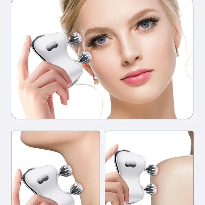 Face Rolling Massager EMS Face Slimming V Line Facial Lift Phototherapy Massager Wrinkle Remover Body Skin Tightening