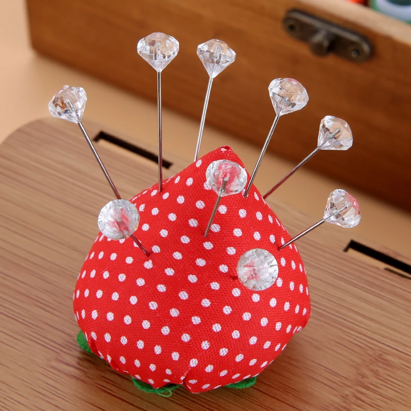 Sewing Pins Alloy Pins Transparent Diamond Pin DIY Wedding Bouquet Pins Stitching Needles Plastic Box Sewing Accessories 1/2Box 50/100Pcs
