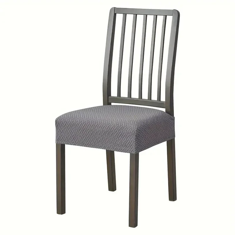 Stretch Jacquard Dining Chair Seat Cover - Solid Color, Removable & Anti-Dust